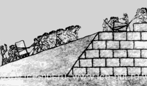 Возведение пирамид с помощью насыпи.